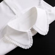 白色雪纺假领子女衬衫领女士荷叶，边圆领衬衣领配饰装饰领搭配毛衣