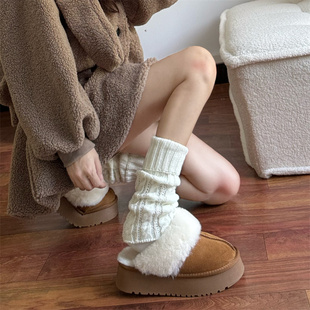 吾等是猫 卷边针织袜套日系jk堆堆袜ins显瘦腿套秋冬保暖小腿袜子