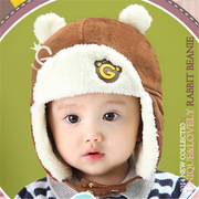 小童帽子秋冬季宝宝护耳帽 1-2岁儿童加绒保暖防风雷锋帽