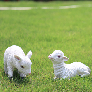 花园田园艺树脂创意仿真小羊生肖羊摆件猪牛羊工艺品装饰道具摆件