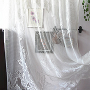 欧式田园蕾丝纱帘窗纱，成品阳台客厅，窗帘隔断帘半透明飘窗穿杆