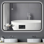 艾靓智能浴室镜不锈钢高清触摸卫生间镜带LED灯挂墙壁挂防雾镜子