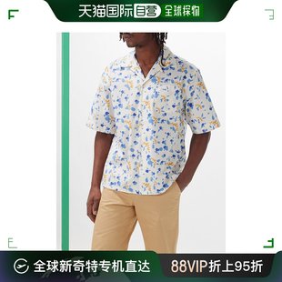 香港直邮潮奢 Marni 玛尼 男士Cuban 衣领抽象印花短袖衬衫