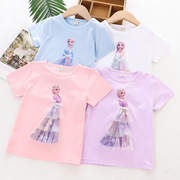 女童短袖t恤夏季小女孩半袖，上衣宝宝公主打底衫