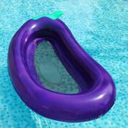 夏季泳池茄子浮排大号游泳圈带网躺椅折叠水上用品加厚pvc浮床