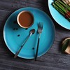 陶瓷盘创意蓝色冰裂釉餐具盘子，菜盘12英寸大圆盘，西餐厅意面牛排盘
