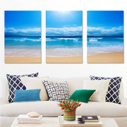 定制客厅装饰画沙发，背景墙壁画地中海风格现代简约组合三联无框画