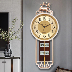 新中式挂钟家用时钟静音中国风时尚简约钟表挂表客厅壁挂装饰艺术
