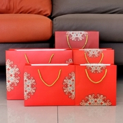 红色袋手提中国风，喜庆礼盒茶叶包装袋结婚回礼，纸袋糖果烟酒袋