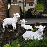 户外花园装饰仿真羊摆件，树脂动物庭院，阳台小院子创意造景景观布置