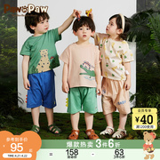 PawinPaw卡通小熊童装年夏季男女宝卡通动物休闲短袖T恤