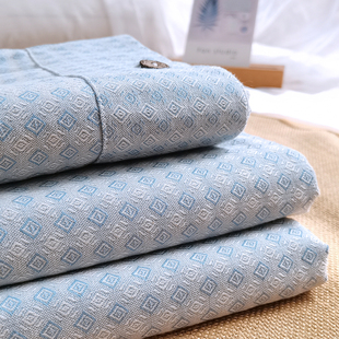 高端斜纹提花工艺老粗布床单枕套三件套双人1.51.8床更细腻柔软