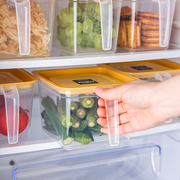 川岛屋冰箱收纳盒厨房，水果蔬菜保鲜盒冰箱，专用塑料带盖食品密封盒