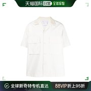 香港直邮潮奢sacai男士，v领短袖衬衫