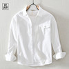 一件简单的白衬衫！舒适百搭！秋季日系小口袋纯棉长袖衬衫白色