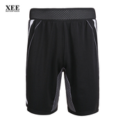 XEE商场同款男士黑色侧边花纹透气舒适运动五分裤 短裤夏