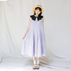 古苔「今天穿紫色」连衣裙 日系法式无袖前后两穿背心裙GOODTIME