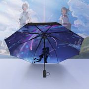晴雨伞女遮阳伞黑胶，防晒防紫外线太阳伞超轻折叠小便携创意遮阳伞