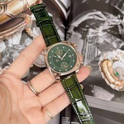 表盘时尚方形绿色皮带手表，复古女士表带韩版石英真皮国产腕表