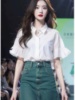 韩国今年流行漂亮白色小飞袖衬衫女夏季2024甜美气质时尚衬衣