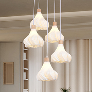 华尔登餐厅吊灯奶油风3D打印创意花瓣吧台灯北欧原木床头小吊灯