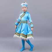 高档高档蒙古舞蹈儿男女童，演出服少数民族服装，男童蒙族服装裙袍藏