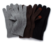 出口外单cashmere冬季男加密加厚保暖纯山羊绒，分指可触屏针织手套