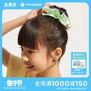 moodytiger儿童发圈个性，印花弹力皮筋女童不伤发头饰，耐用运动发绳