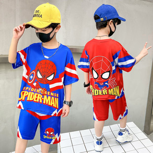 男童夏装蜘蛛侠套装儿童运动帅气炸街两件套男宝宝，夏超人(夏超人)童装