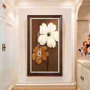 美式玄关装饰画客厅沙发背景墙挂画走廊抽象艺术油画欧式餐厅单幅