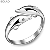 s925纯银可爱海豚戒指女款时尚，百搭生日礼物幸福双海豚小清新指环