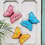 花户外园装饰挂件蝴蝶院子墙面，室外露台庭院阳台，布置铁艺壁挂壁饰