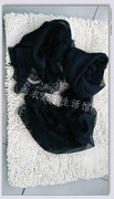 2015女士丝巾秋冬高档纯黑色，睫毛蕾丝超大长，款围巾纱巾披肩