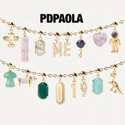 PDPAOLA水晶数字孔雀石吊坠字母项链情侣手链情人节礼物Charms