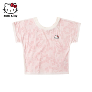 Hello Kitty童装女童夏季短袖圆领薄T恤宝宝个性上衣