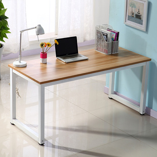 家用钢木桌双人电脑桌台式写字书桌学习办公桌，小吃店餐桌可定制