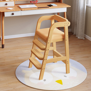 儿童餐椅大宝宝实木吃饭桌椅榉木成长座椅升降家用高脚凳子多功能