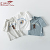 婴儿短袖t恤上衣纯棉，夏季薄款半袖女男宝宝，夏装条纹蓝色白色中袖