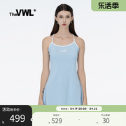 VWL吊带连衣裙挂脖无袖 春季性感气质紧身女款蓝色白色黑色