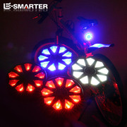 外贸5激光尾灯山地车骑行装备警示灯LED安全跨境飞碟圆型自行车