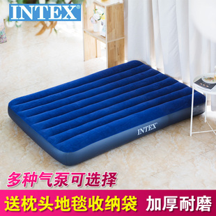 intex充气床垫家用双人加大加厚气垫床单人，户外折叠午休便携水床