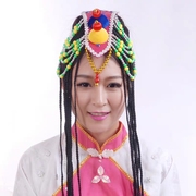 藏族舞蹈头饰少数民族帽子跳舞演出道具舞台表演儿童服装成人配饰