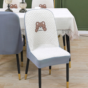 2024加厚雪尼尔弧形椅子套罩万能通用保护一体座坐垫餐桌板凳家用
