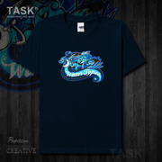 TASK宠物小精灵宝可梦水系纯棉短袖T恤水箭龟鲤鱼龙游戏衣服半袖
