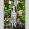 史豌豆(史豌豆)童装女童，莫兰迪色调，条纹吊带裙2024夏季儿童时髦连衣裙