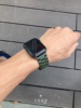 军绿钢带适用苹果手表applewatch金属表链s98765金属男se卡客表带