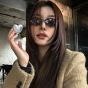 MELIYA韩版ins凹造型街拍时尚豹纹墨镜女椭圆显脸小偏光太阳眼镜