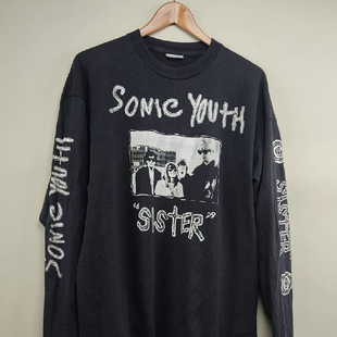 音速青年Sonic Youth摇滚乐队重磅Vintage加大码做旧水洗长袖T恤