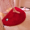 大红色卡通狗狗半圆形浴室吸水脚垫，卫生间浴缸擦脚扇形淋浴房门垫