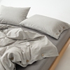日式简约细条纹纯棉水洗棉四件套无印风床上用品裸睡2m被套床笠式